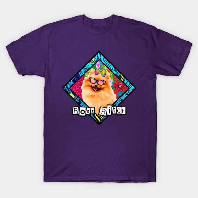 Boss bitch funny dog pun T-Shirt by artbyomega